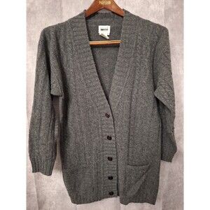 Vintage Leslie Fay Cable Knit Lambswool Cardigan Sz Small Fisherman Preppy 90s